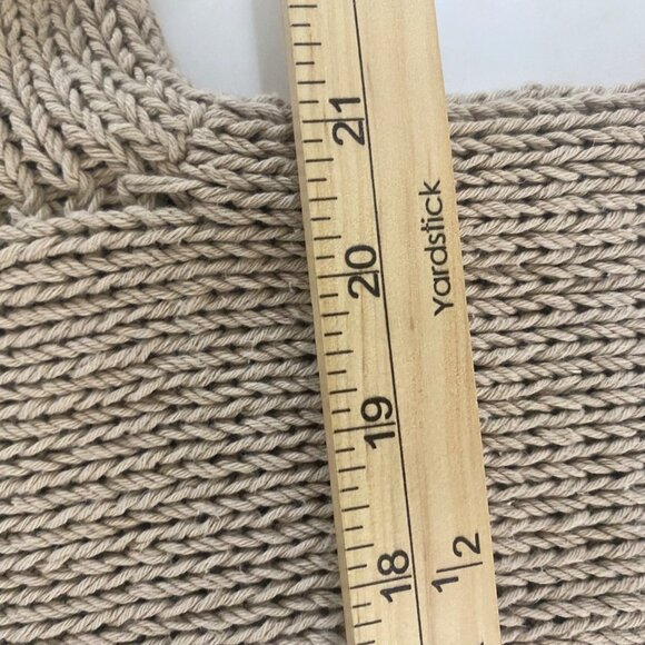 Pure Handknit Knit Chunky Cardigan Sweater Womens L/XL Beige Brown Thick Cotton - Picture 6 of 6